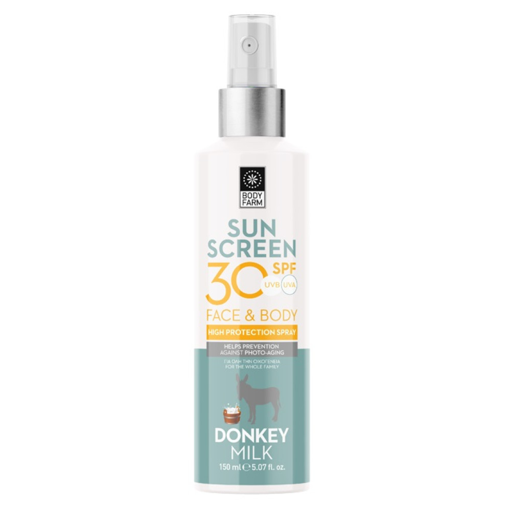 BodyFarm Donkey Milk Αντηλιακό Γαλάκτωμα SPF 30 150ml