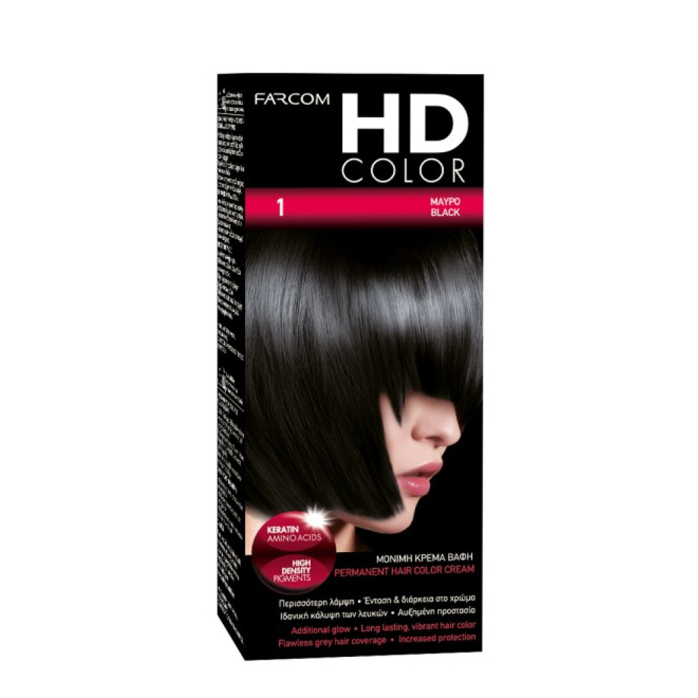 HD Color Σετ Βαφης Νο1 60ml Μαύρος Έβενος