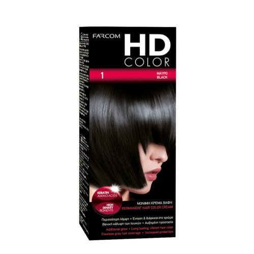 HD Color Σετ Βαφης Νο1 60ml Μαύρος Έβενος