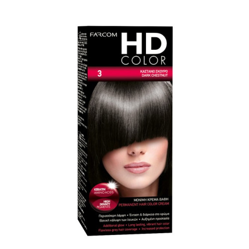 HD Color Σετ Βαφης Νο3 60ml Καστανό Σκούρο