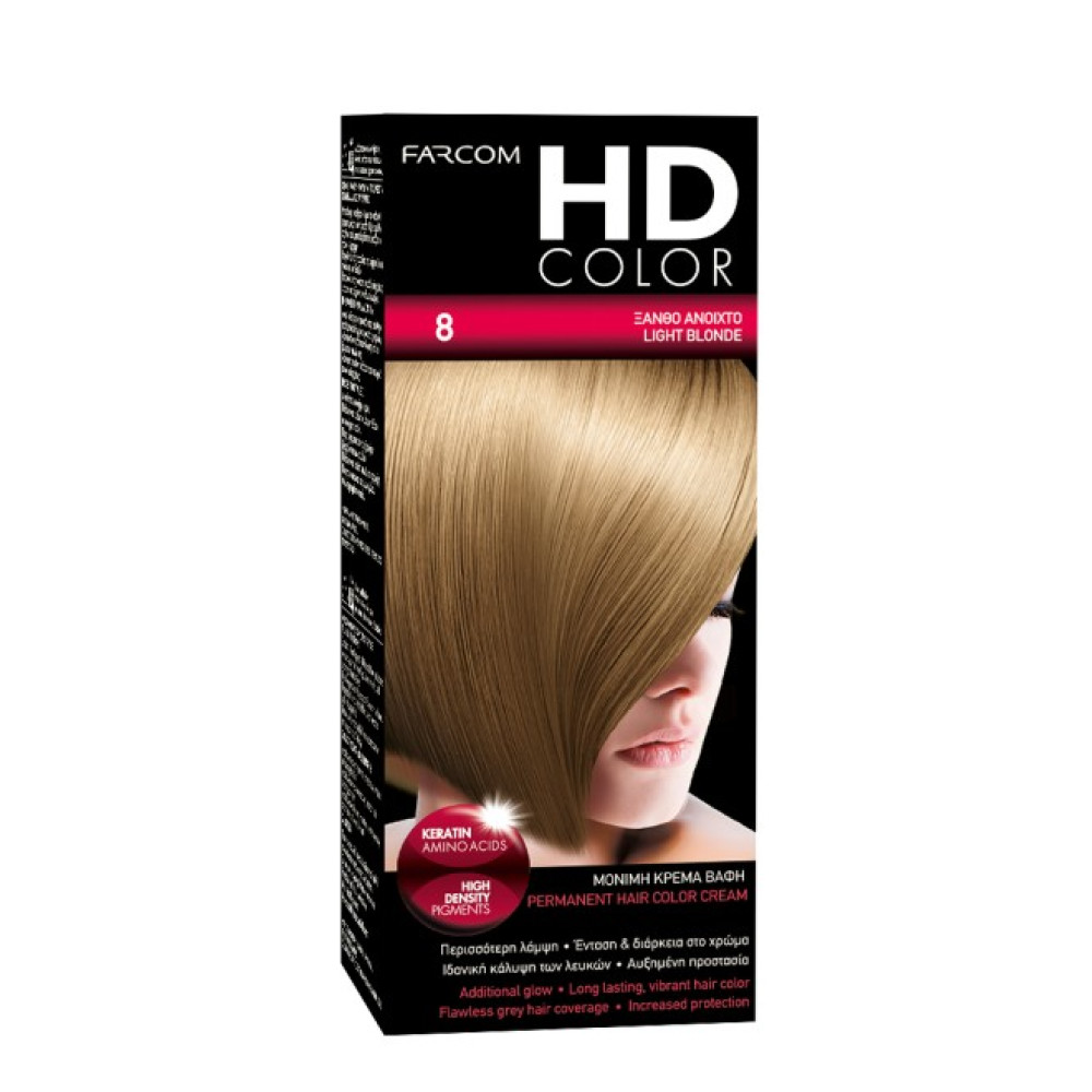 HD Color Σετ Βαφης No8 60ml Ξανθο Ανοικτο
