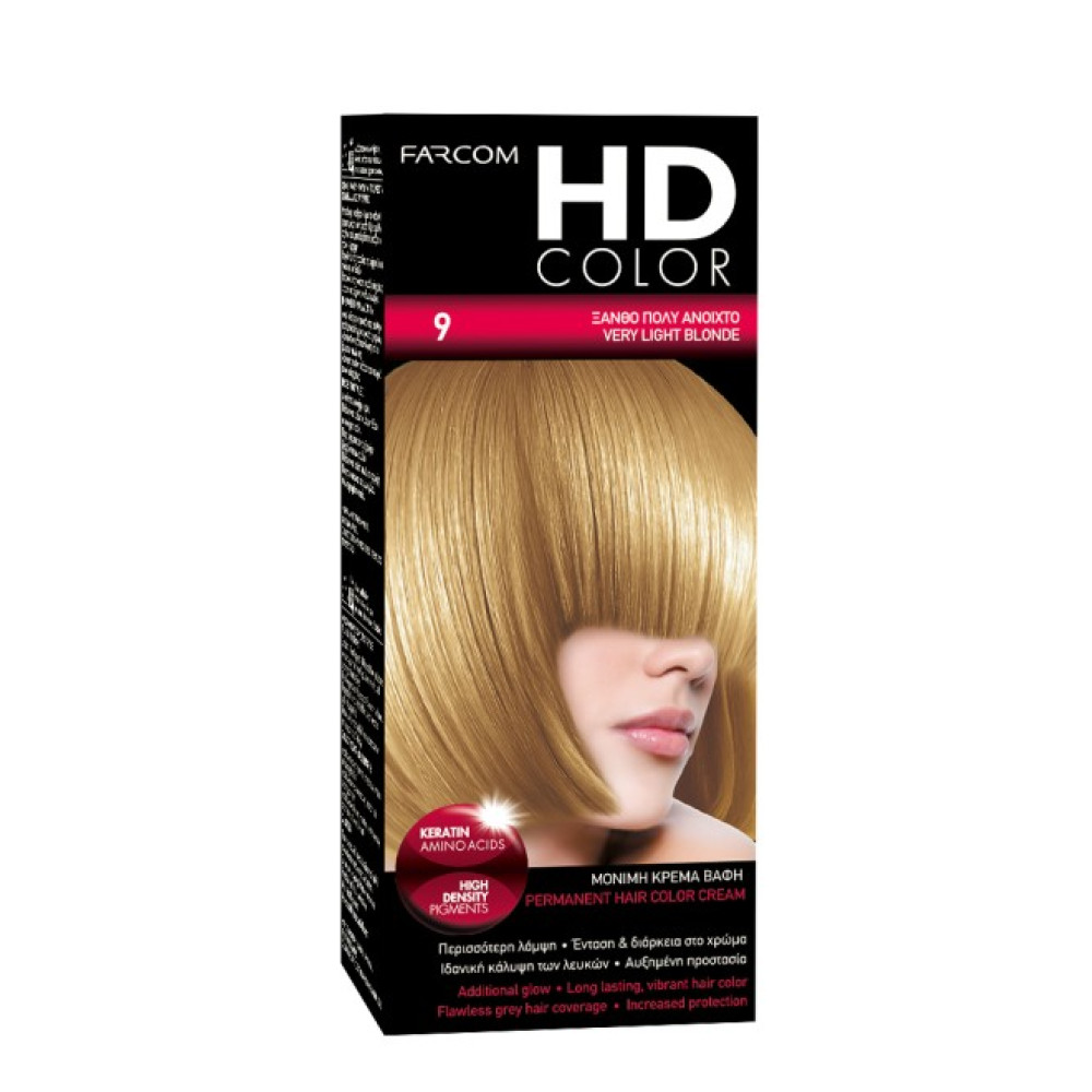 HD Color Σετ Βαφης Νο9 60ml Ξανθο Πολυ Ανοικτο