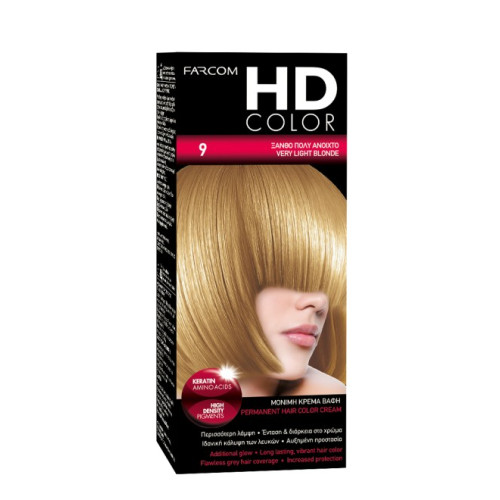 HD Color Σετ Βαφης Νο9 60ml Ξανθο Πολυ Ανοικτο