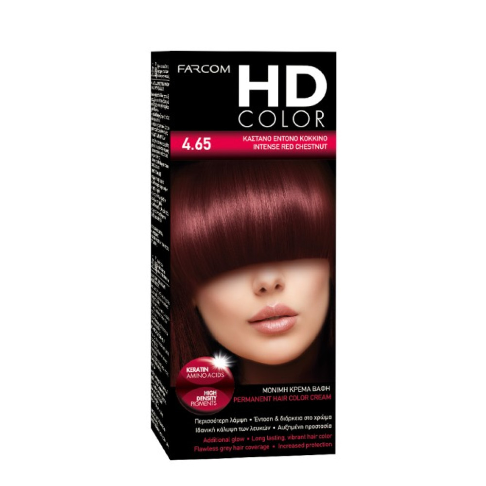 HD HD Color Σετ Βαφης Νο4.65 60ml Καστανο Εντονο Κοκκινο