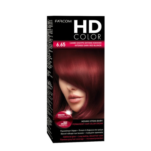 HD HD Color Σετ Βαφης Νο6.65 60ml Ξανθο Σκουρο Εντονο Κοκκινο
