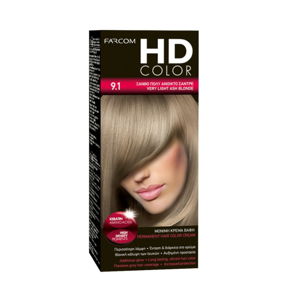 HD HD Color Σετ Βαφης Νο9.1 60ml Ξανθο Πολυ Ανοικτο Σαντρε