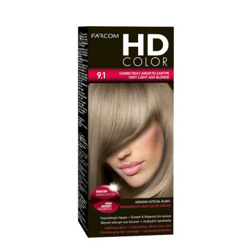 HD HD Color Σετ Βαφης Νο9.1 60ml Ξανθο Πολυ Ανοικτο Σαντρε