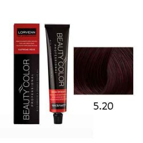 LORVENN Beauty Color 70ml Supreme Red No 5.20 - Καστανό Ανοιχτό Ιριζέ Έντονο
