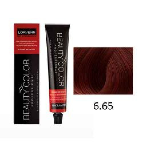 LORVENN Beauty Color 70ml Supreme Red No 6.65 - Ξανθό Σκούρο Κόκκινο Ακαζού