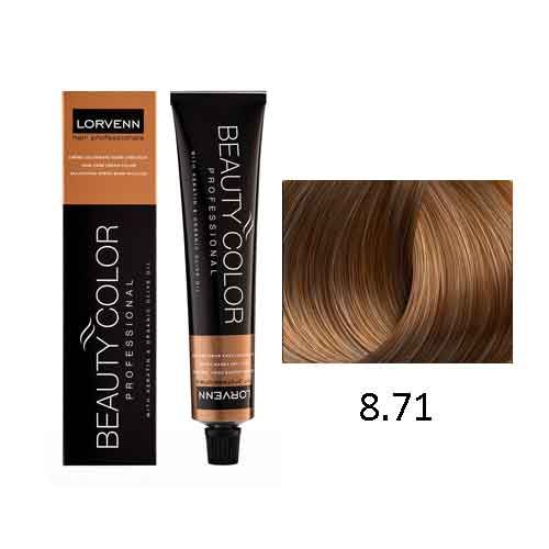 LORVENN Beauty Color 70ml No 8.71 - Ξανθό Ανοιχτό Καφέ Σαντρέ