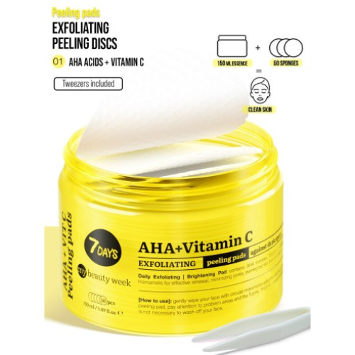  7DAYS Korean Απολεπιστικά δισκία 2 όψεων AHA+VITAMIN C