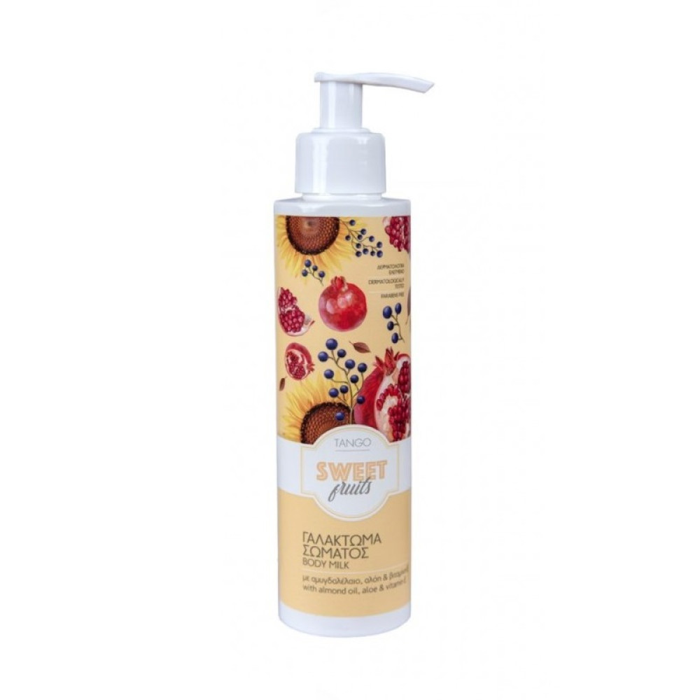 Tango Γαλάκτωμα Σώματος Sweet Fruits με Αμυγδαλέλαιο, Αλόη και Βιταμίνη Ε 250ml Tango Γαλάκτωμα Σώματος Sweet Fruits με Αμυγδαλέλαιο, Αλόη και Βιταμίνη Ε 250ml