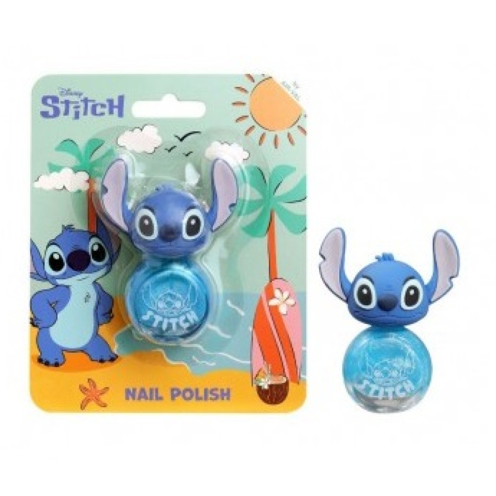 Air Val Stitch Nail Polish with 3D Cap Μπλε με Γκλίτερ