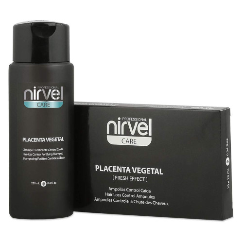 Nirvel Care Placenta Vegetal Shampoo  - Σαμπουάν Ενδυνάμωσης Μαλλιών 250ml + Αμπούλες Fresh Effect 