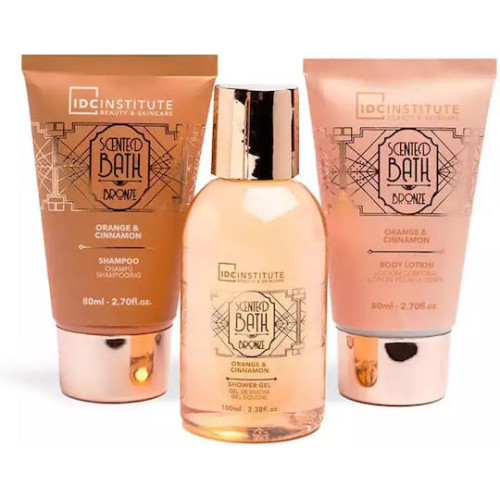IDC Institute Scented Bath Bronze Σετ 4τμχ. -  Πορτοκάλι & Κανέλα