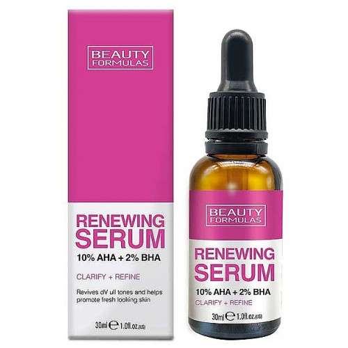 Beauty Formulas Ορός Ενυδάτωσης Προσώπου Με 10% AHA & 2% BHA  Ενζυμικό Peeling Ολικής Αντιγήρανσης- 30ml